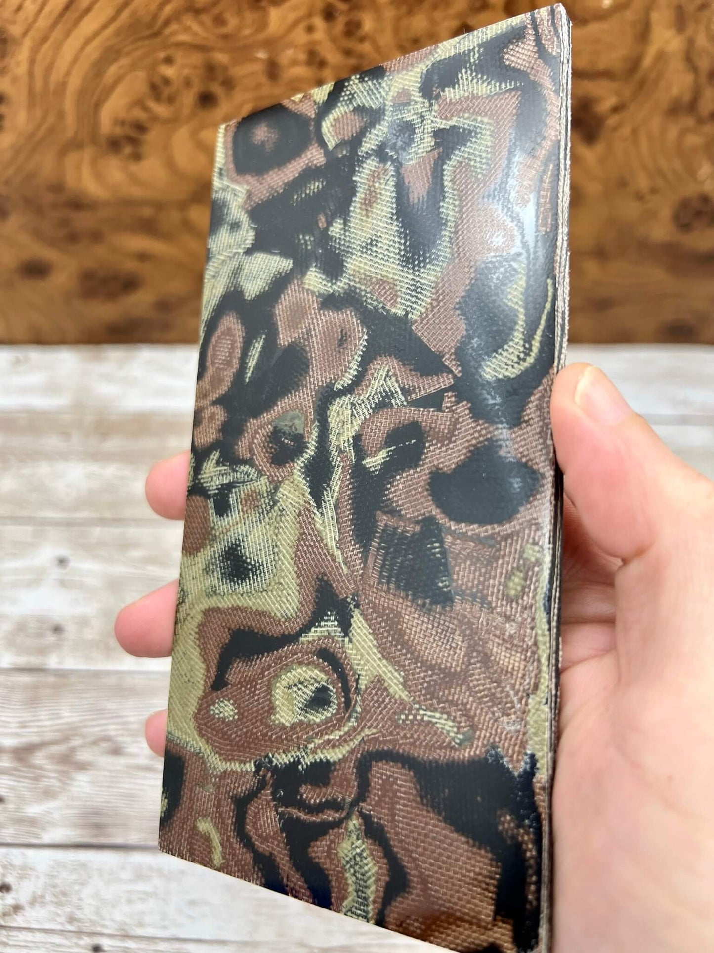 Green Canvas, Brown Canvas, Double Black Canvas Rag/Burl Phenolic