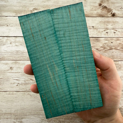 Teal Curly Maple Scales (K&G Stabilized) - MCU10