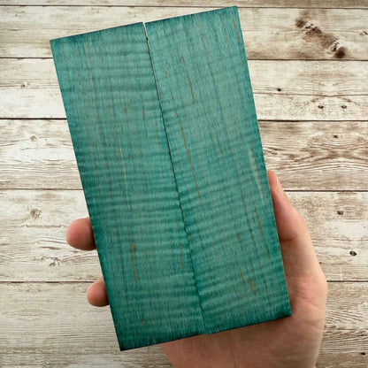 Teal Curly Maple Scales (K&G Stabilized) - MCU11